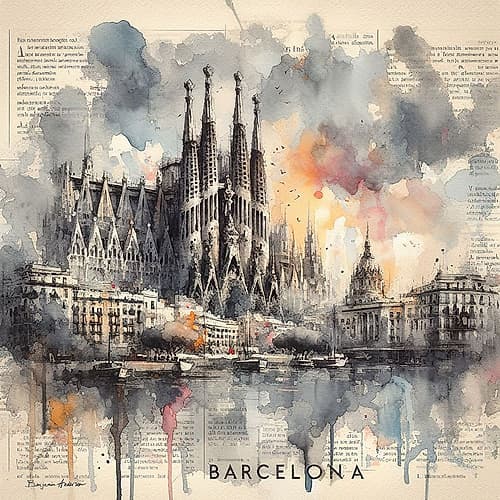 Barcelona Places Print