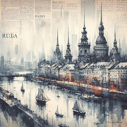 Riga Places Print