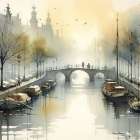 Canal Moring Amsterdam I Art Print
