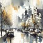 Canal Morning Amsterdam II Art Print