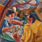 Sotto il pergolato a Napoli, 1914 Abstract Art Print