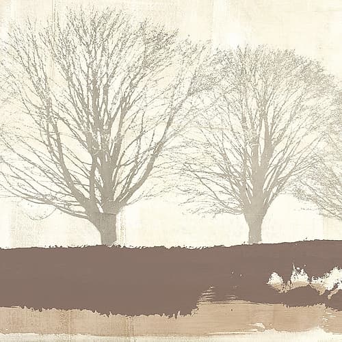 Tree Lines Neutral Modern Print