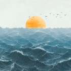 Misty Sea (detail) Modern Print