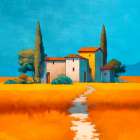 Verso il casale Art Print