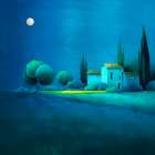 Notte in campagna Art Print