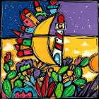 La sentinella della luna Art Print