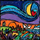 Onde di luce e colori Art Print