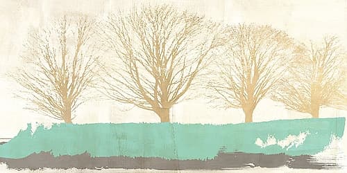 Tree Lines Gold Minimalist Print