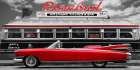 Vintage Beauty and Diner (Red) Art Print