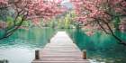 Pier on a Lake, Japan Art Print