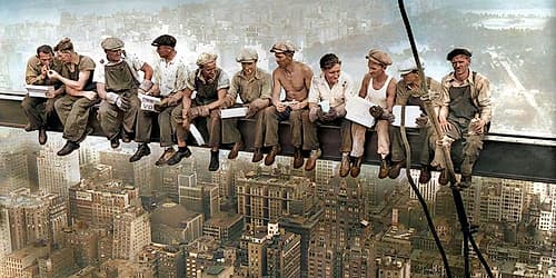 Lunch atop a Skyscraper, New York 1932 (detail of colorized version) Photography Print