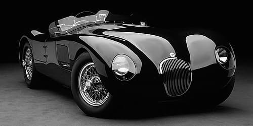 1951 Jaguar C-Type (BW) Photography Print