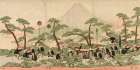 Procession at the Foot of Mount Fuji Art Print