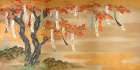 Japanese autumn maples with poem slips (1649-1686) Art Deco Print