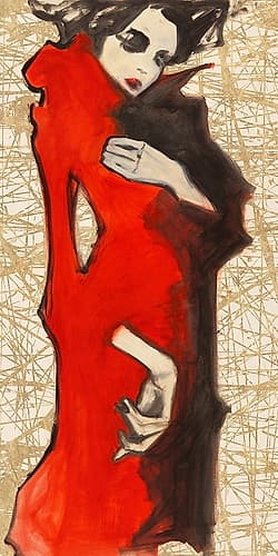 Feminine Red Art Print by Kumi
