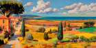Italian Village by the Sea Art Print by Ron Polter