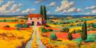 Farm in the Country Art Print by Ron Polter