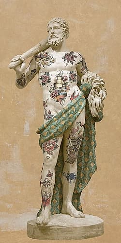 Tattooed Hercules Classical Print