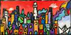 La metropoli che respira colori Art Print