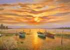 Laguna al tramonto Art Print