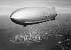 USS Macon (ZRS-5) Flying over New York Harbor, circa 1933 Art Print