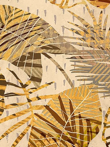 Golden Palms Panel I Art Print