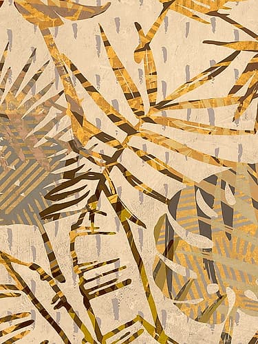 Golden Palms Panel II Art Print by Edward Grant