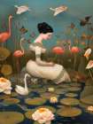 By the Pond Art Deco Print
