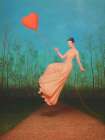 Flying Lady Art Print by Jeanne Blondel