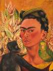 Self-Portrait with Monkey and Parrot, 1942 Art Print