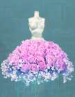 Dressed in Flowers II - Ocean Blue Art Print