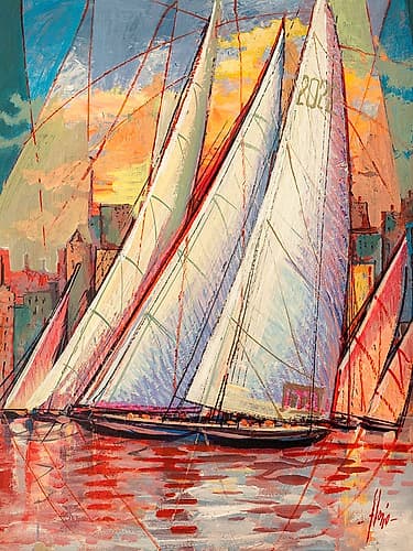 Arrivo al tramonto Coastal Print