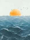 Misty Sea (detail V) Art Deco Print