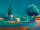 Crepuscolo in campagna Art Print