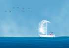 Sailing the Quiet Sea Art Print