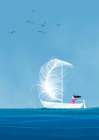 Sailing the Quiet Sea (detail) Art Print