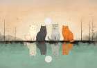 Friends in the moonlight Art Print