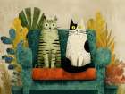 Cats at Home Modern Print