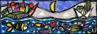 Colored fishes Art Print