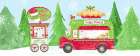 Food Cart Christmas panel I Art Print