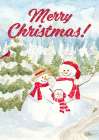 Snowman Wonderland portrait-Family Scene Art Print