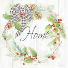 Holiday Gingham Wreath I Art Print