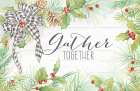 Holiday Gingham Wreath landscape Art Print