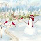 Snowman Christmas I Art Print