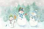 Let it Snow Blue Snowman landscape Art Print