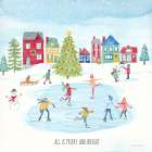 Vintage Holiday Cheer square Art Print