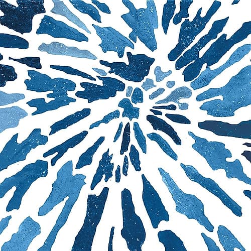 Blue Floral Burst II Art Print