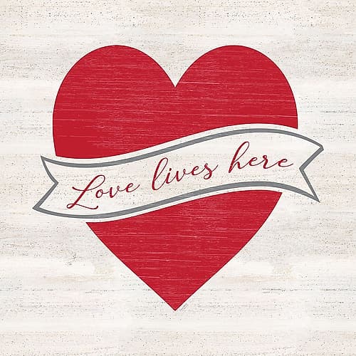 Valentines Square II-Love Lives Here Art Print