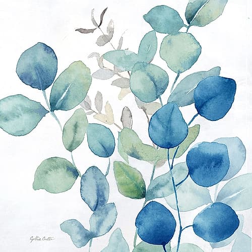 Eucalyptus Leaves Navy II Art Print