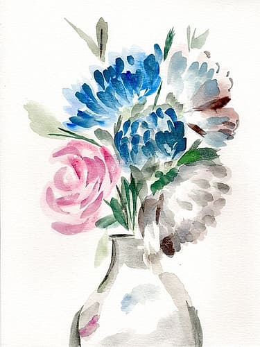 Floral Vase II Art Print